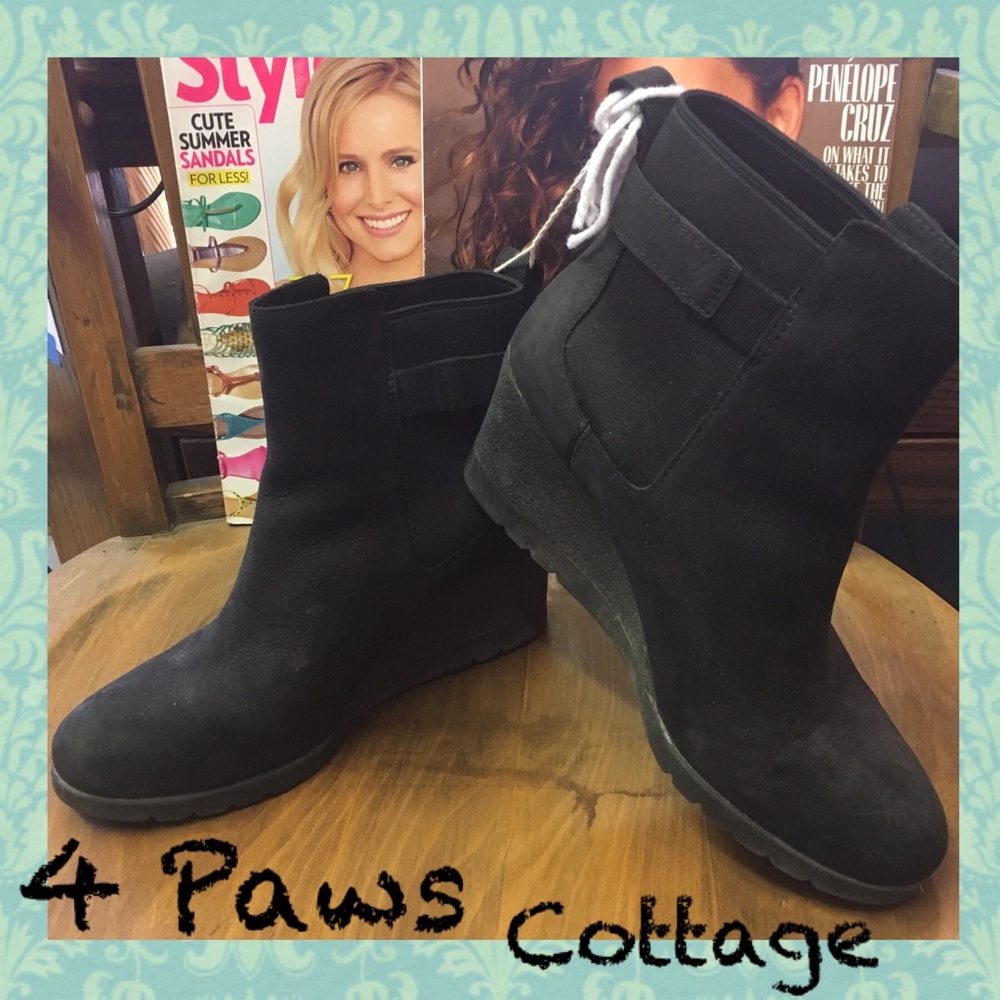 Ugg Indra Suede Waterproof Wedge Booties